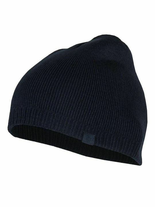 4F Knitted Beanie Cap Navy Blue