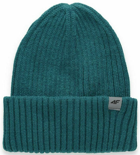 Beanie Männer Beanie mit Rippstrick in Türkis Farbe