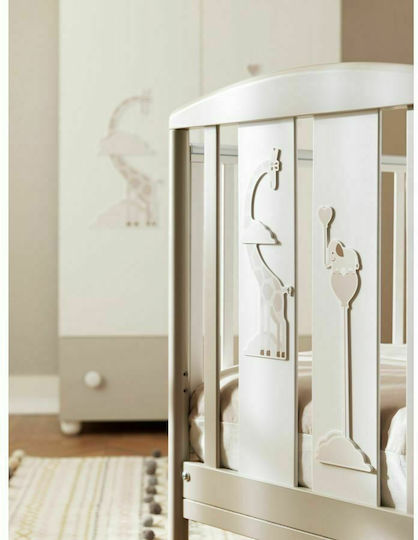 Pali Savana Bianco/Tortora Crib With Wheels