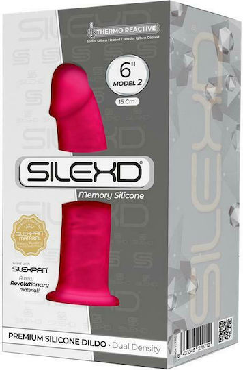 SilexD Dual Density Model 2 Glass Dildo With Suction Cup Pink 15cm