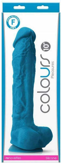 Ns Novelties Colours Pleasures 10inch Dildo Realistisches Dildo mit Hoden und Saugnapf Blue 25cm