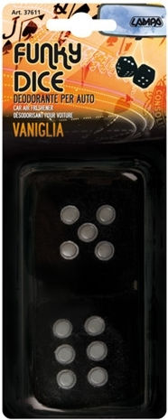 Lampa Car Air Freshener Pendant Funky Dice Vanilla