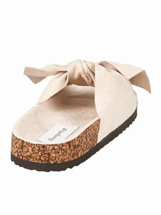 Women's Flat Sandals in Beige Color