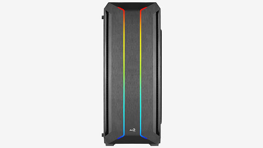 Aerocool Skyline Gaming Middle Tower Carcasă PC cu Deschidere Laterală și Sistem Iluminare RGB Neagră
