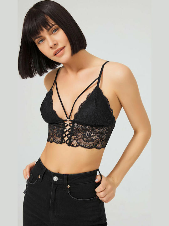 CottonHill Women's Bralette Bra Black