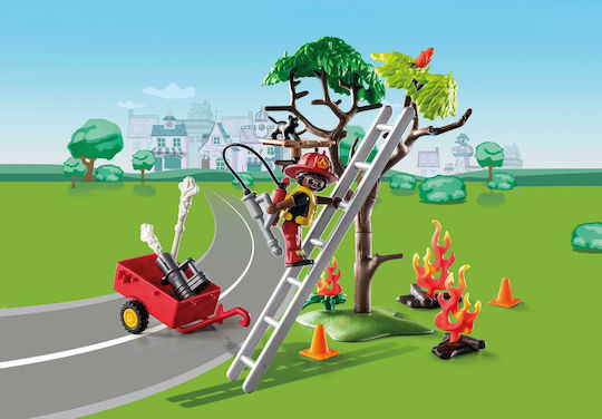 Playmobil Duck On Call Επιχείρηση Πυροσβεστικής: Διάσωση Γάτας! για 3 ετών