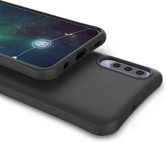 Hurtel Soft Umschlag Rückseite Silikon Schwarz (Galaxy A50)