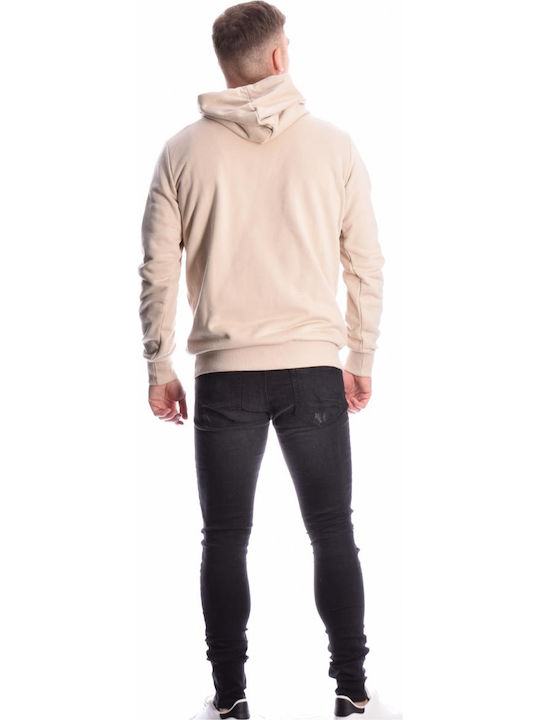 P/Coc P- Herren Sweatshirt mit Kapuze und Taschen Beige