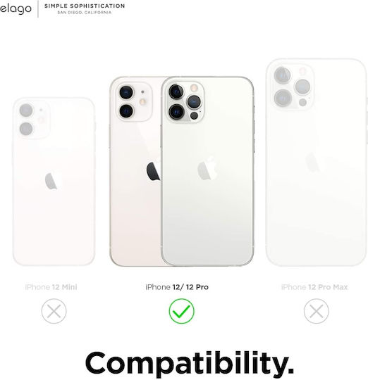 Elago MagSafe Back Cover Σιλικόνης 0.2mm Μαύρο (iPhone 12 / 12 Pro)