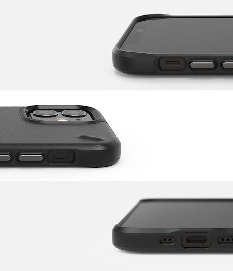 Ringke Onyx Back Cover Σιλικόνης 2mm με Λουράκι Σετ με Τζαμάκι Μαύρο (iPhone 12 mini)