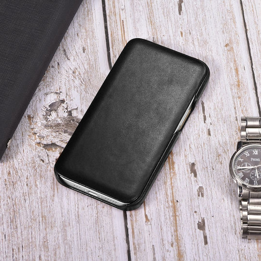 iCarer Curved Edge Vintage Book Δερμάτινο Μαύρο (iPhone 13 mini)