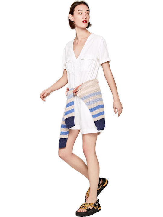 Sailor Women's Short Sleeve One-piece Shorts White
