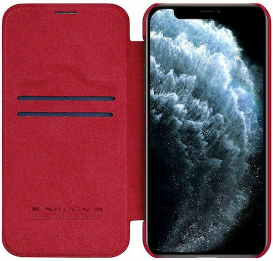 Nillkin Qin Книга Изкуствена кожа Червен (iPhone 12 Pro Max)