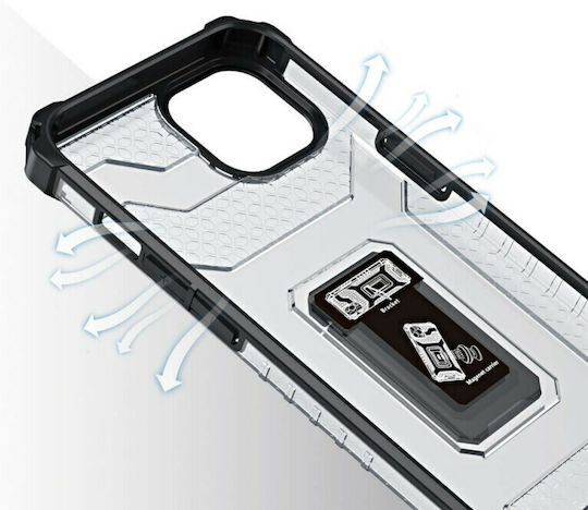 Hurtel Crystal Ring Back Cover Plastic Negru (iPhone 13)
