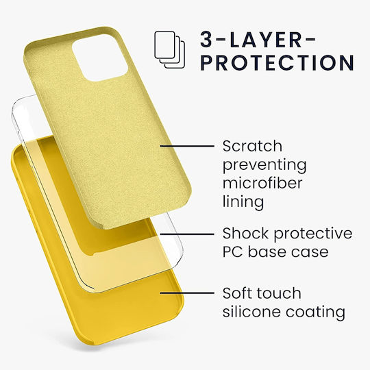 KWmobile Soft Flexible Back Cover Silicone Yellow (iPhone 12 Pro Max)