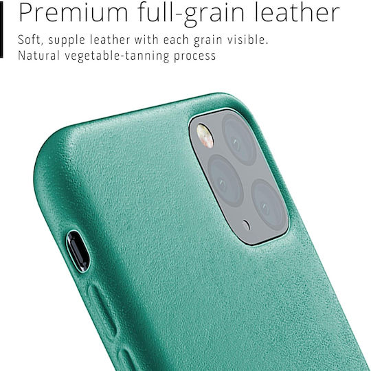 Mujjo Back Cover Δερμάτινο 1mm Πράσινο (iPhone 11 Pro Max)