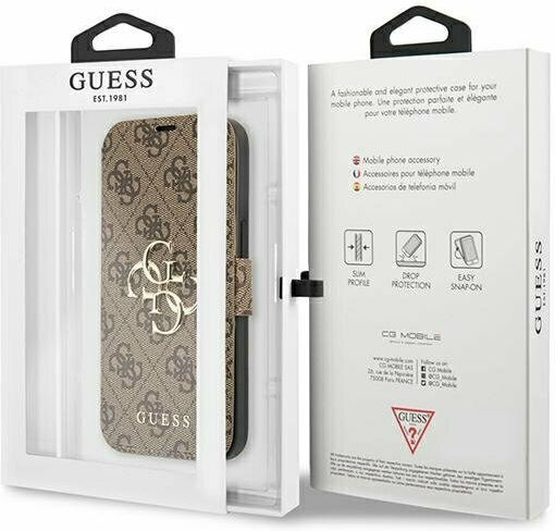 Guess Buchen Sie Synthetisches Leder Braun (iPhone 13 Pro Max)
