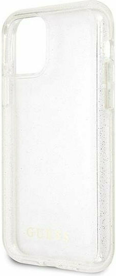 Guess Glitter Back Cover Plastic Argintiu (iPhone 11 Pro Max)