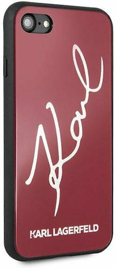 Karl Lagerfeld Signature Back Cover Plastic Red (iPhone SE 2022/2020)