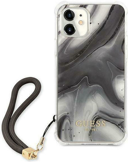 Guess Marble Umschlag Rückseite Kunststoff mit Band Gray (iPhone 12 mini)