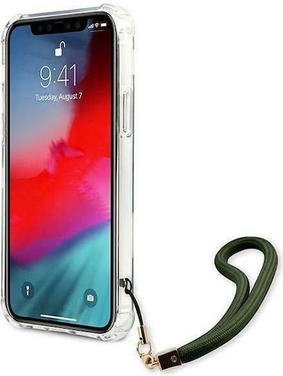 Guess Camo Back Cover Σιλικόνης με Λουράκι Χακί (iPhone 12 Pro Max)