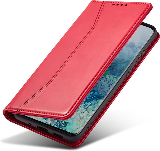 Bodycell PU Leather Buchen Sie Synthetisches Leder Rot (Galaxy Note 20 Ultra)