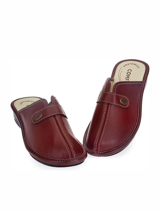 100 Anatomische Leder Damen Hausschuhe Rote
