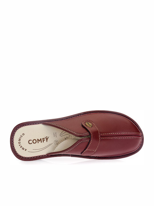 100 Anatomische Leder Damen Hausschuhe Rote
