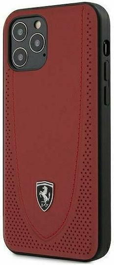 Ferrari Off Track Perforated Back Cover Δερμάτινο Κόκκινο (iPhone 12 / 12 Pro)