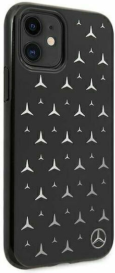 Mercedes-Benz Silver Stars Pattern Back Cover Πλαστικό Μαύρο (iPhone 11)