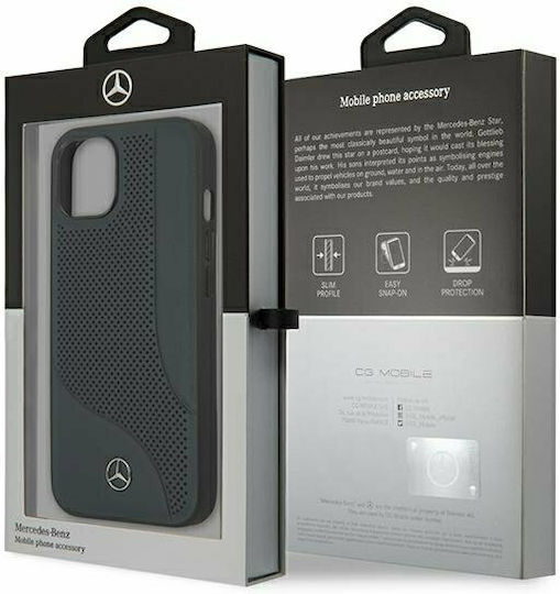 Mercedes-Benz Leather Perforated Area Umschlag Rückseite Leder Marineblau (iPhone 13 Mini)