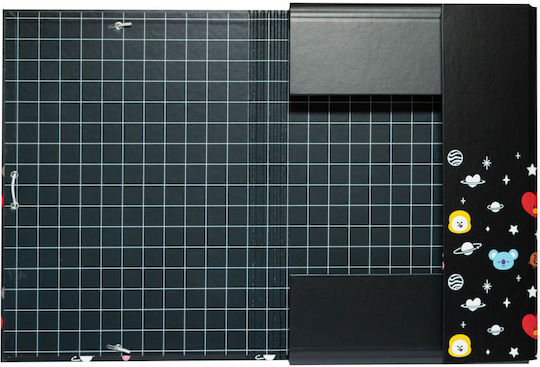 ErichKrause Folder with Rubber Band and Ears for Paper A4 Black BT21