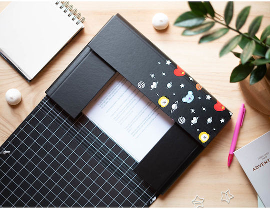 ErichKrause Folder with Rubber Band and Ears for Paper A4 Black BT21