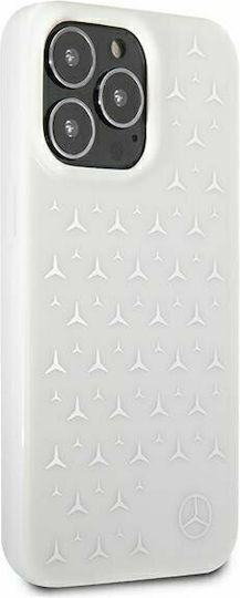 Mercedes-Benz Silver Stars Pattern Back Cover Πλαστικό Ασημί (iPhone 13 Pro Max)