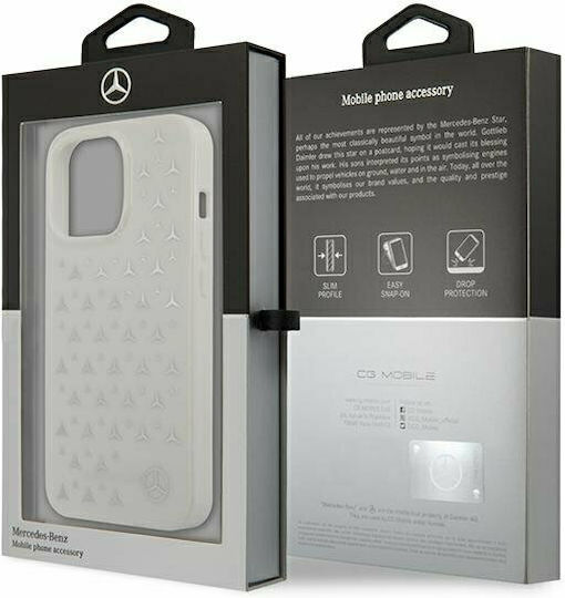 Mercedes-Benz Silver Stars Pattern Back Cover Πλαστικό Ασημί (iPhone 13 Pro Max)