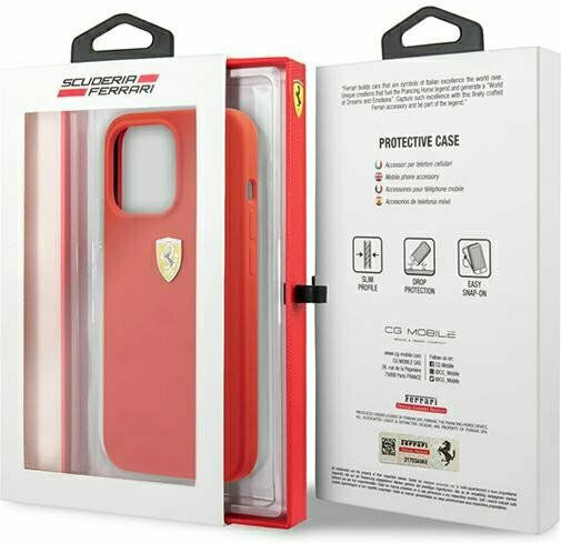 Ferrari Umschlag Rückseite Silikon Rot (iPhone 13 Pro Max)