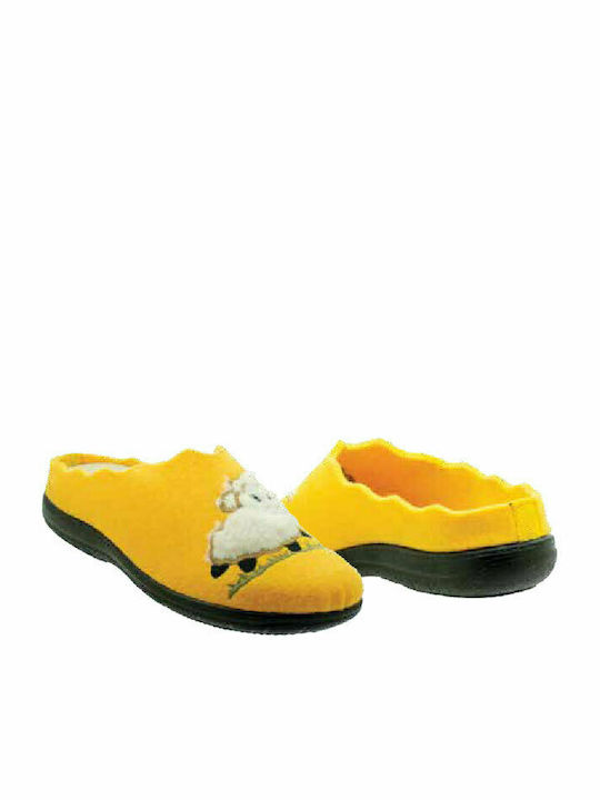 Animal Women's Slippers In Yellow Colour
