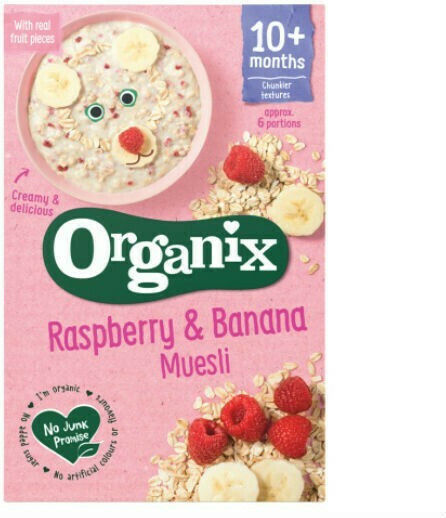 Organix Cereals Muesli with Flavor Raspberry-Banana Sugar Free 200gr for 10+ months