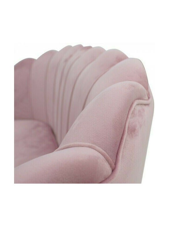 Daimon Two-Seater Couch Velvet Pink 134x70cm