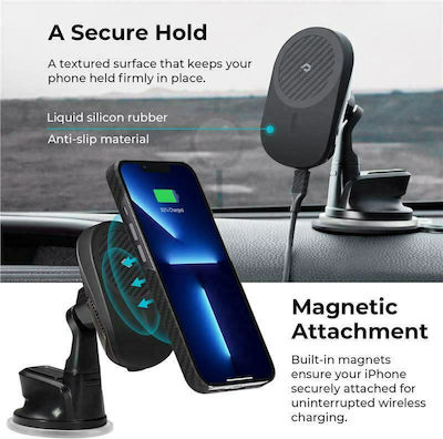 Pitaka Mobile Phone Holder Car MagEZ Car Mount Pro with Magnet and Wireless Charging Black