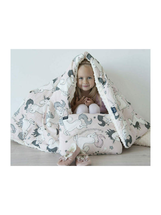 La Millou Decke Wickeltücher für Kinderzimmer Wild Blossom Samt Rosa 80x100cm