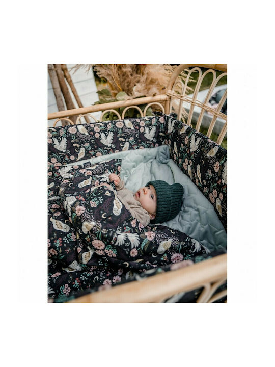 La Millou Decke Wickeltücher für Kinderzimmer Wild Blossom Samt Rosa 80x100cm
