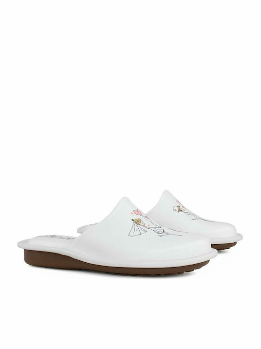 Anatomical Leather Women's Slippers White