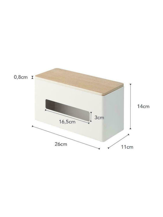 Yamazaki Χαρτοπετσετοθήκη Μεταλλική Λευκή 26x11x14cm 4766