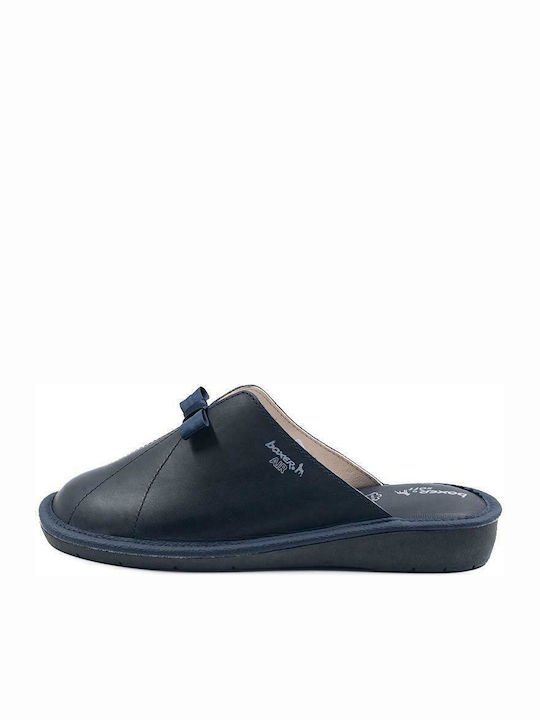 Anatomical Leather Women's Slippers Navy Blue