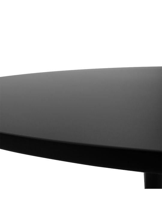 Balou Στρογγυλό Τραπέζι Τραπεζαρίας Ξύλινο με Μεταλλικό Σκελετό Μαύρο 100x100x75εκ.