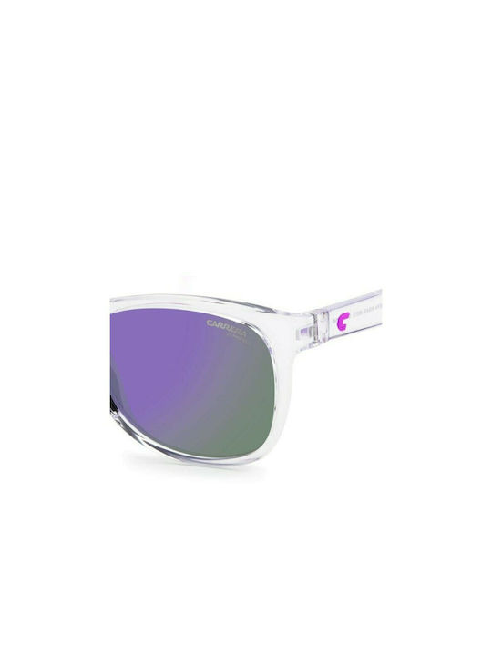 Carrera Men's Sunglasses with Transparent Horn-Rimmed Frame and Grey Lenses 8054/S 900TE