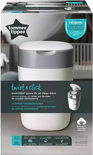 Tommee Tippee Twist & Click Diaper Disposal Bin White