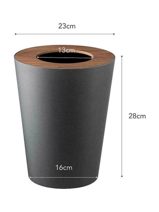 Yamazaki Rin Office Metal Waste Bin 7lt Gray 23x23x28cm