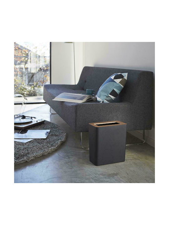 Yamazaki Rin Office Metal Waste Bin Black 30x15x28cm